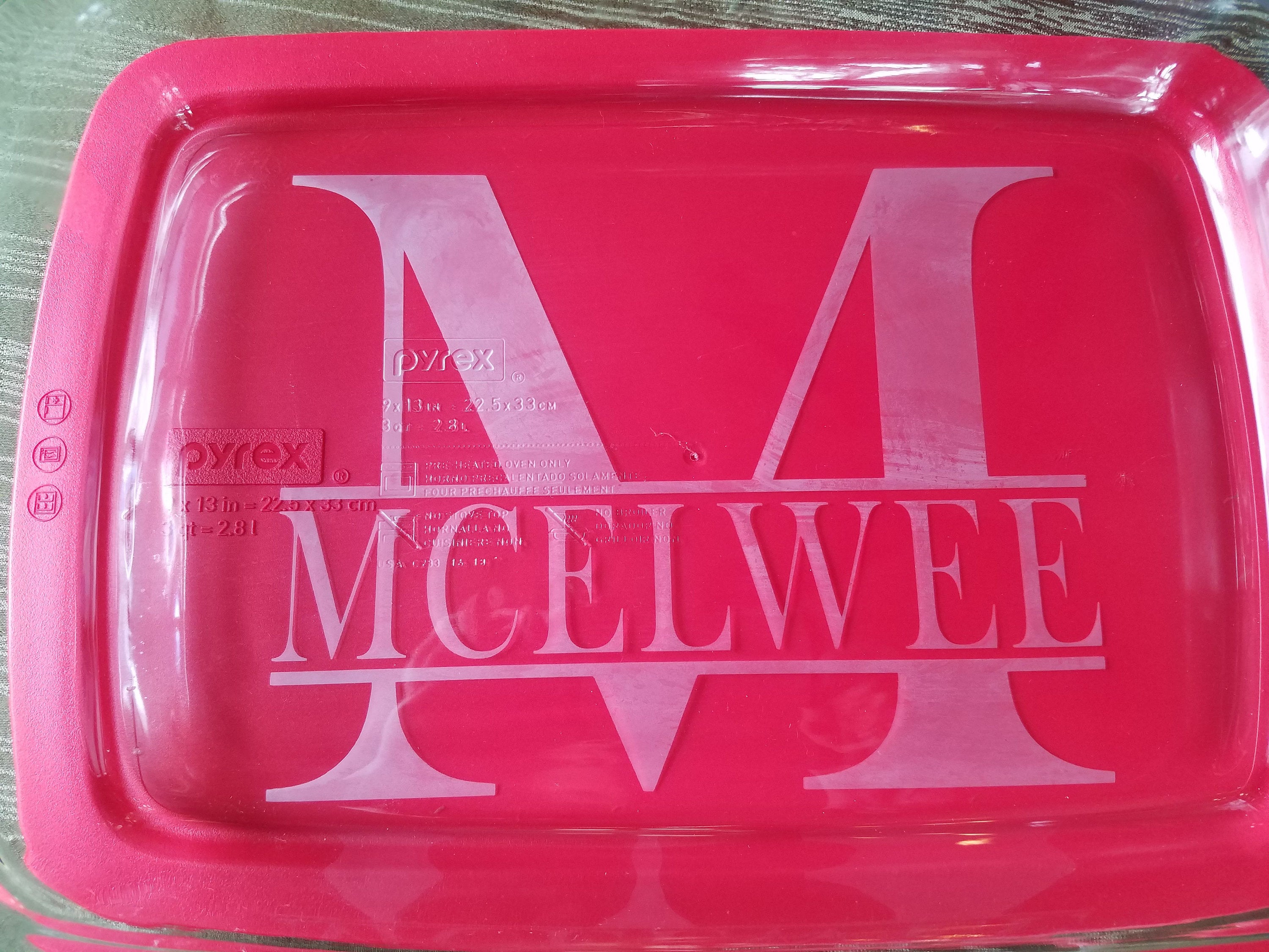 Personalized 4 pc. Pyrex Dishes