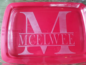 Personalized 4 pc. Pyrex Dishes