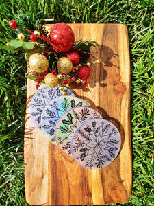 Holographic Snowflake Coasters