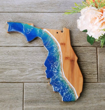 Load image into Gallery viewer, Florida Ocean Wave Bamboo Cutting Board
