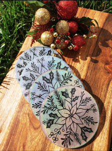 Holographic Snowflake Coasters